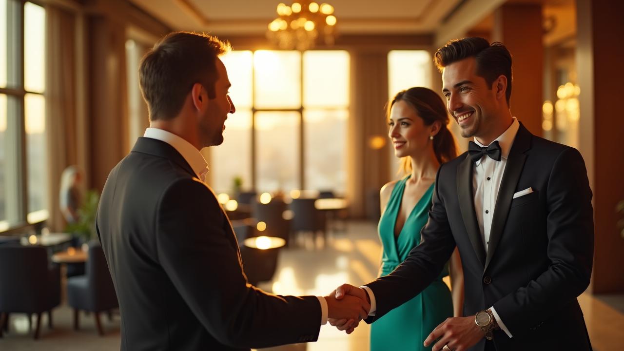 Concierge de luxe accueillant des clients à Paris